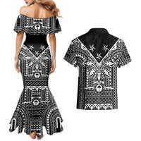 Black Philippines Sun Star Couples Matching Mermaid Dress and Hawaiian Shirt Igorot Tribal Inspiration LT05 - Polynesian Pride