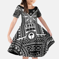 Black Philippines Sun Star Family Matching Summer Maxi Dress and Hawaiian Shirt Igorot Tribal Inspiration LT05 Daughter's Dress Black - Polynesian Pride