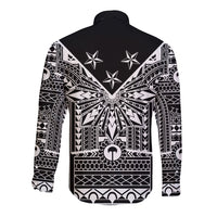 Black Philippines Sun Star Long Sleeve Button Shirt Igorot Tribal Inspiration