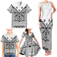 White Philippines Sun Star Family Matching Tank Maxi Dress and Hawaiian Shirt Igorot Tribal Inspiration LT05 - Polynesian Pride