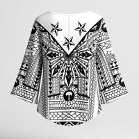 White Philippines Sun Star Kimono Sleeve Blouse Igorot Tribal Inspiration LT05 - Polynesian Pride
