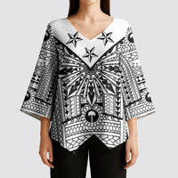 White Philippines Sun Star Kimono Sleeve Blouse Igorot Tribal Inspiration LT05 - Polynesian Pride