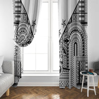 White Philippines Sun Star Window Curtain Igorot Tribal Inspiration