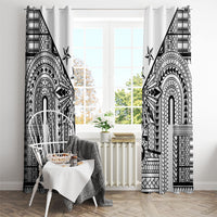 White Philippines Sun Star Window Curtain Igorot Tribal Inspiration