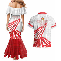 Custom Tonga Rugby 2024 Pacific Couples Matching Mermaid Dress and Hawaiian Shirt Go Ikale Tahi LT05 - Polynesian Pride