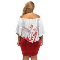 Custom Tonga Rugby 2024 Pacific Family Matching Off Shoulder Short Dress and Hawaiian Shirt Go Ikale Tahi LT05 - Polynesian Pride