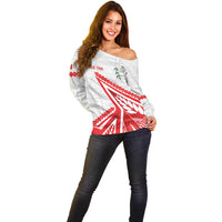 Custom Tonga Rugby 2024 Pacific Off Shoulder Sweater Go Ikale Tahi LT05 - Polynesian Pride