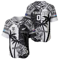 Custom New Zealand And Fiji Rugby 2024 Baseball Jersey Maori Kiwi With Fijian Palm Tree