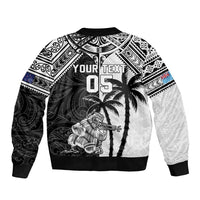 Custom New Zealand And Fiji Rugby 2024 Bomber Jacket Maori Kiwi With Fijian Palm Tree