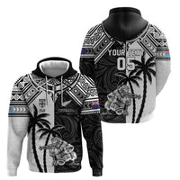 Custom New Zealand And Fiji Rugby 2024 Hoodie Maori Kiwi With Fijian Palm Tree