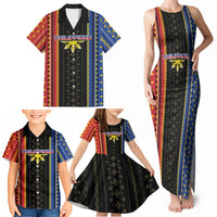Personalised Philippines Filipinos Family Matching Tank Maxi Dress and Hawaiian Shirt Igorot Tribal Inspiration Pattern Style