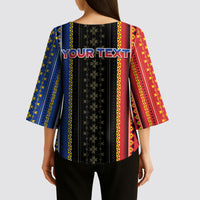 Personalised Philippines Filipinos Kimono Sleeve Blouse Igorot Tribal Inspiration Pattern Style