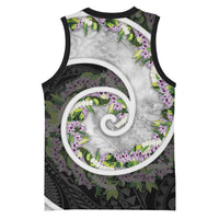 Piko Hawaii Basketball Jersey Polynesian Pattern With Maile Pikake Honohono Lei
