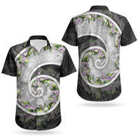 Piko Hawaii Couples Matching Off Shoulder Maxi Dress and Hawaiian Shirt Polynesian Pattern With Maile Pikake Honohono Lei