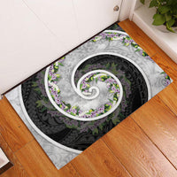 Piko Hawaii Rubber Doormat Polynesian Pattern With Maile Pikake Honohono Lei