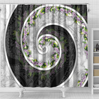 Piko Hawaii Shower Curtain Polynesian Pattern With Maile Pikake Honohono Lei