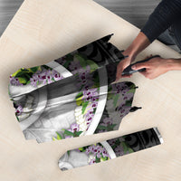 Piko Hawaii Umbrella Polynesian Pattern With Maile Pikake Honohono Lei
