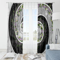 Piko Hawaii Window Curtain Polynesian Pattern With Maile Pikake Honohono Lei