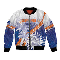 Personalised Marshall Islands Manit Day Bomber Jacket Polynesian Tribal Tattoo Tropical Style