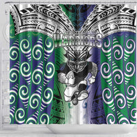 New Zealand Warrior Shower Curtain Maori Tribal Pattern LT05 - Polynesian Pride
