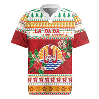 French Polynesia Christmas Rugby Jersey Coat Of Arms Merry Xmas