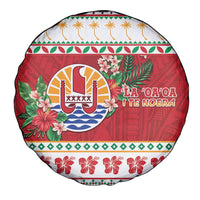 French Polynesia Christmas Spare Tire Cover Coat Of Arms Merry Xmas