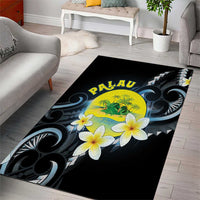 Palau United Nations Day Area Rug Polynesian Curves Plumeria - Polynesian Pride