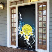 Palau United Nations Day Door Cover Polynesian Curves Plumeria - Polynesian Pride