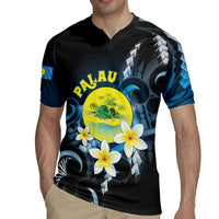 Palau United Nations Day Rugby Jersey Polynesian Curves Plumeria - Polynesian Pride