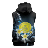 Palau United Nations Day Sleeveless Zip Hoodie Polynesian Curves Plumeria LT05 - Polynesian Pride
