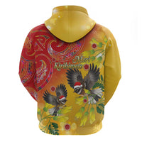 New Zealand Piwakawaka Christmas Hoodie With Maori Pattern