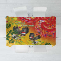 New Zealand Piwakawaka Christmas Tablecloth With Maori Pattern LT05 Yellow - Polynesian Pride