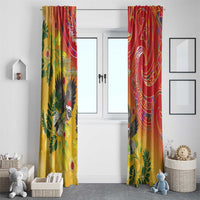 New Zealand Piwakawaka Christmas Window Curtain With Maori Pattern LT05 - Polynesian Pride