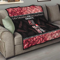 New Zealand Tiki Christmas Quilt Ho Ho Ho Paua Shell Glitter Red LT05 - Polynesian Pride
