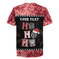 Personalised New Zealand Tiki Christmas Rugby Jersey Ho Ho Ho Paua Shell Glitter Red LT05 - Polynesian Pride