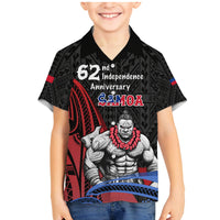 Samoa Independence Day Family Matching Mermaid Dress and Hawaiian Shirt Samoan Warriors Ula Fala LT05 Son's Shirt Black - Polynesian Pride