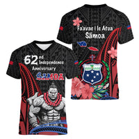 Samoa Independence Day Women V Neck T Shirt Samoan Warriors Ula Fala LT05 - Polynesian Pride