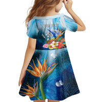 Personalised Kosrae Constitution Day Family Matching Summer Maxi Dress and Hawaiian Shirt Humpback Whale Tropical Flowers LT05 - Polynesian Pride