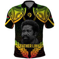 Personalised Vanuatu Father Lini Day Polo Shirt Polynesian Tribal Pattern LT05 Black - Polynesian Pride