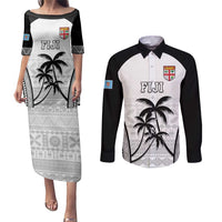 Custom Fiji Tapa Football Couples Matching Puletasi and Long Sleeve Button Shirt Sporty Style