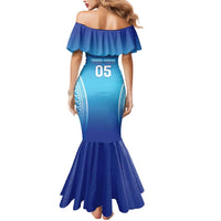 Custom Fiji Football Mermaid Dress Fijian Tapa Pattern