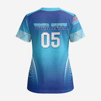 Custom Fiji Football Scrub Top Fijian Tapa Pattern - Polynesian Pride