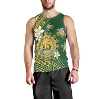 Cook Islands 15 Finest Men Tank Top Plumeria Polynesian Turtle