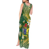 Cook Islands 15 Finest Tank Maxi Dress Plumeria Polynesian Turtle