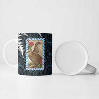 New Zealand Weka Ceramic Mug Maori Hen Koru Pattern LT05 - Polynesian Pride