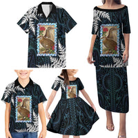 New Zealand Weka Family Matching Puletasi and Hawaiian Shirt Maori Hen Koru Pattern