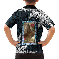 New Zealand Weka Family Matching Short Sleeve Bodycon Dress and Hawaiian Shirt Maori Hen Koru Pattern