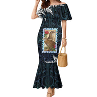 New Zealand Weka Mermaid Dress Maori Hen Koru Pattern - Polynesian Pride
