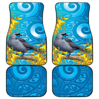 New Zealand Kokako Bird Car Mats Maori Koru With Kowhai Flowers LT05 - Polynesian Pride