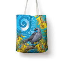 New Zealand Kokako Bird Tote Bag Maori Koru With Kowhai Flowers LT05 - Polynesian Pride